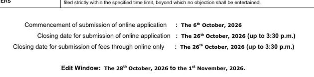 Official WBPSC Clerkship application dates